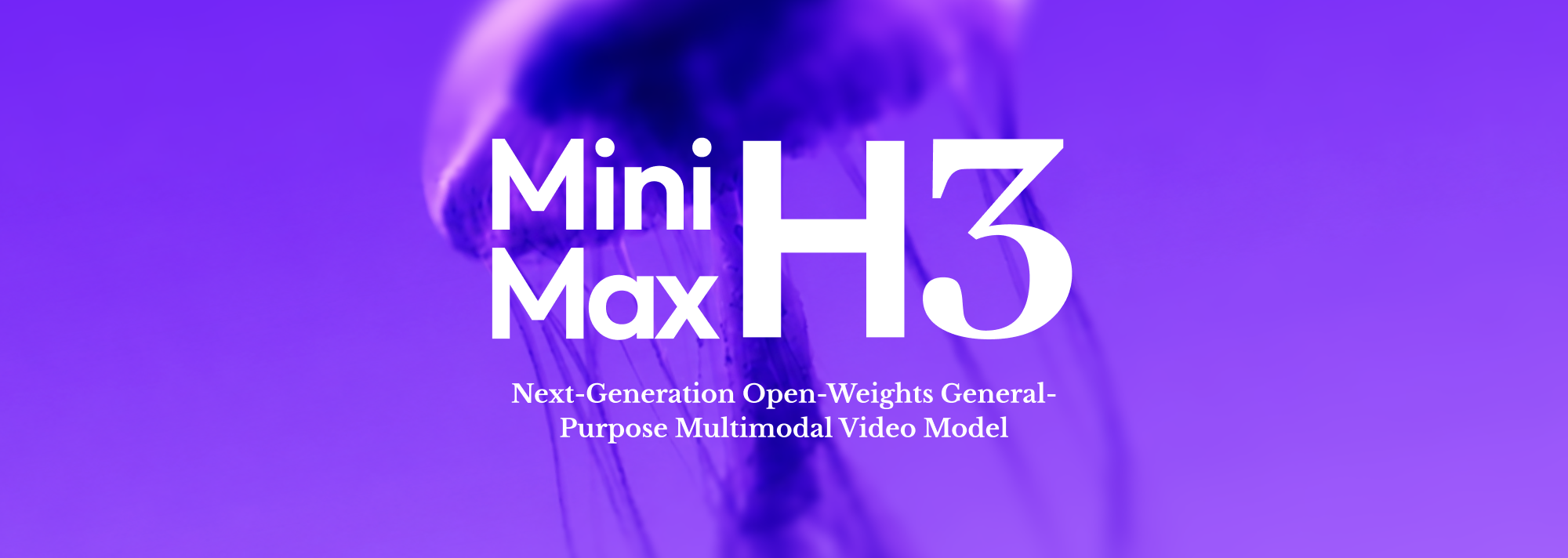 보라색 배경의 MiniMax H3 공식 모델 카드 배너